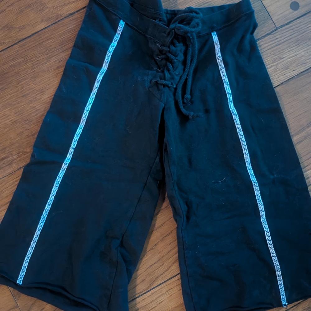 Black Otomix Knee-length Shorts with Reflective Stripes